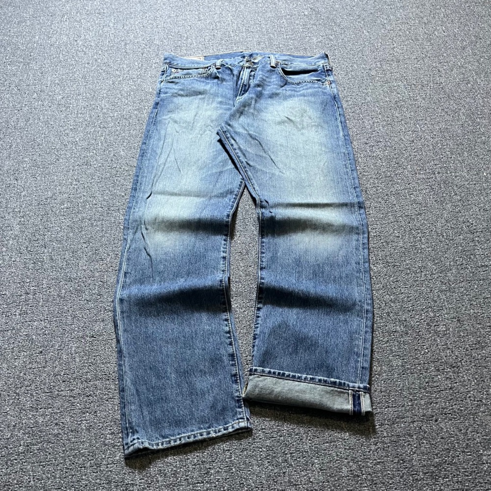 Vintage Polo Ralph Lauren Selvedge Denim Jeans 34x32 Blue Straight Leg